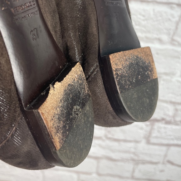 AGL Captoe Brown Suede Leather Buckle Ballerina Flats Size 37 - Picture 6 of 6